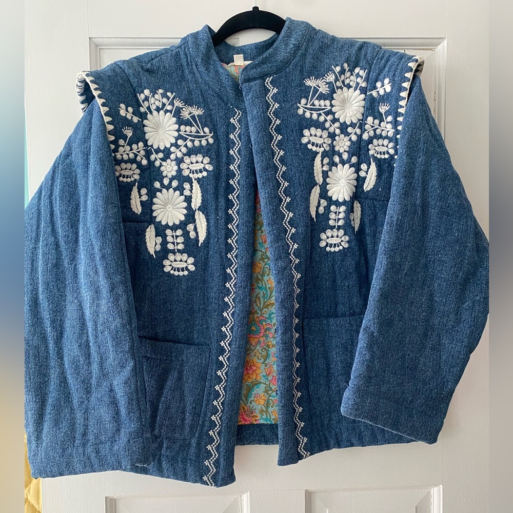 Embroidered Blue Jacket